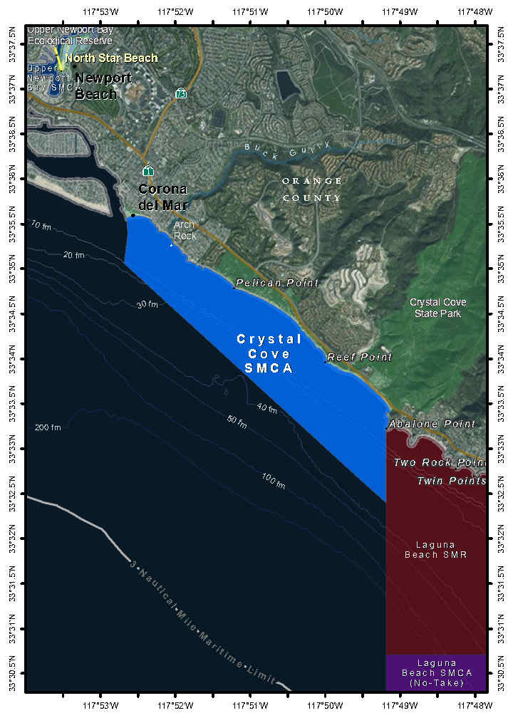 Map of Crystal Cove State Marine Conservation Area - click to enlarge in new tab
